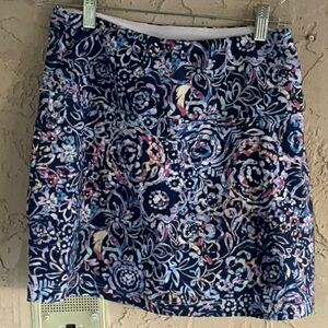 Slender Shapes Women’s Blue Floral Skorts Womens Size PS Golf,Tennis Pickleball